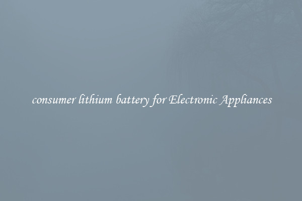 consumer lithium battery for Electronic Appliances