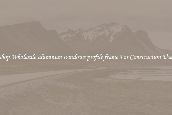 Shop Wholesale aluminum windows profile frame For Construction Uses
