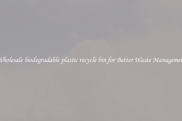 Wholesale biodegradable plastic recycle bin for Better Waste Management