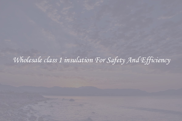 Wholesale class 1 insulation For Safety And Efficiency