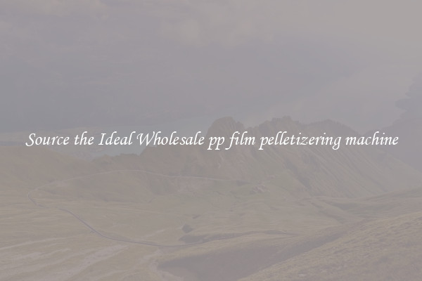 Source the Ideal Wholesale pp film pelletizering machine